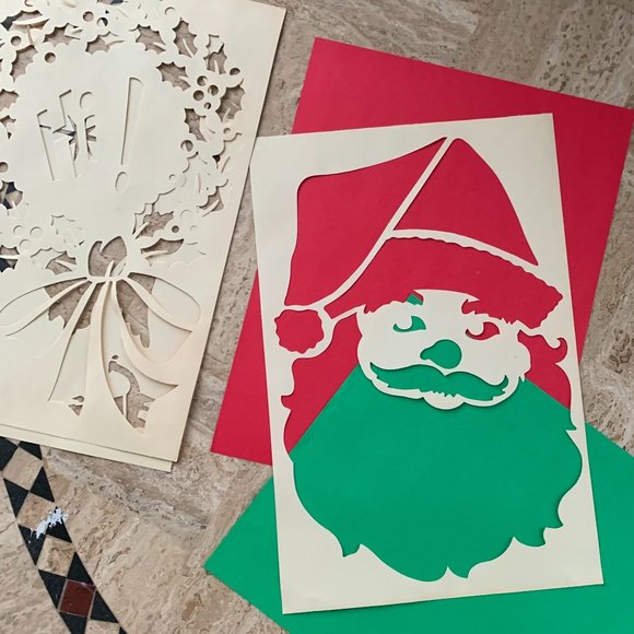 VTG DoublGlo Christmas Stencils Window Spray Snow Decorations 60s Retro - Picture 6 of 8